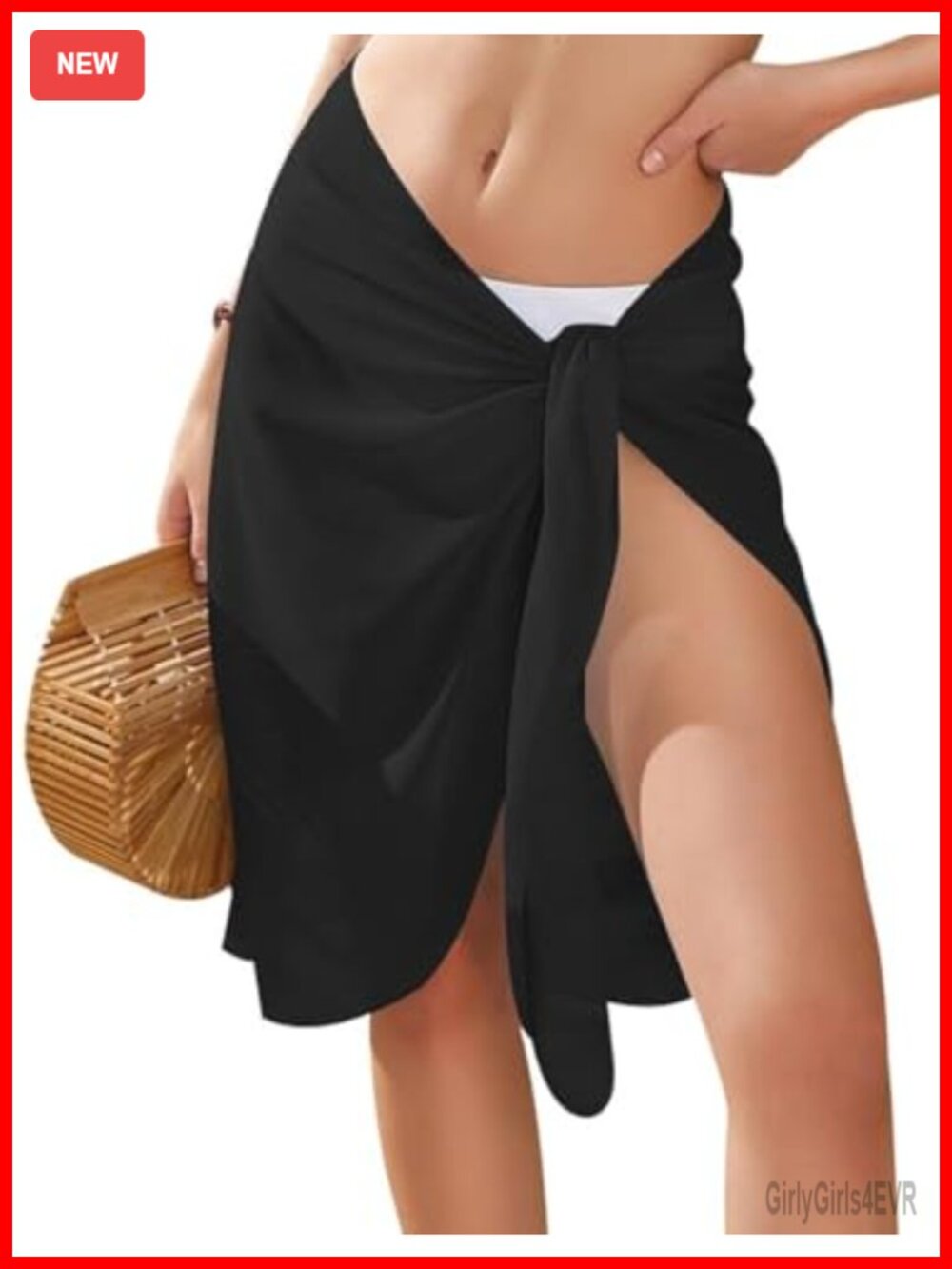 Ekouaer Women's Chiffon Sarong Wrap Short Beach Bikini Cover Up S-XXL